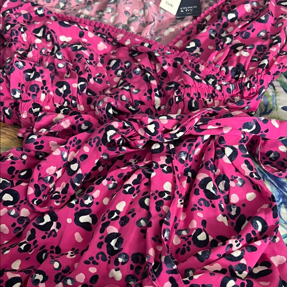 Crown & Ivy Pink Leopard Print Blouse